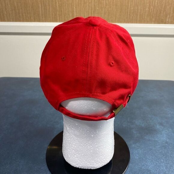 OWNYC Women's Cotton Black Glitter Bear Strapback Dad Hat Red One Size - Picture 3 of 7